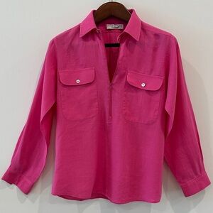 Bright Pink Long Sleeve Blouse
